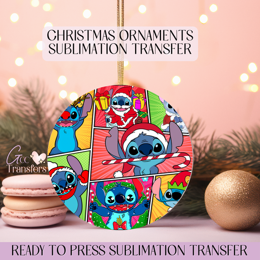 Alien Collage - 3" Ornament Sublimation Transfer