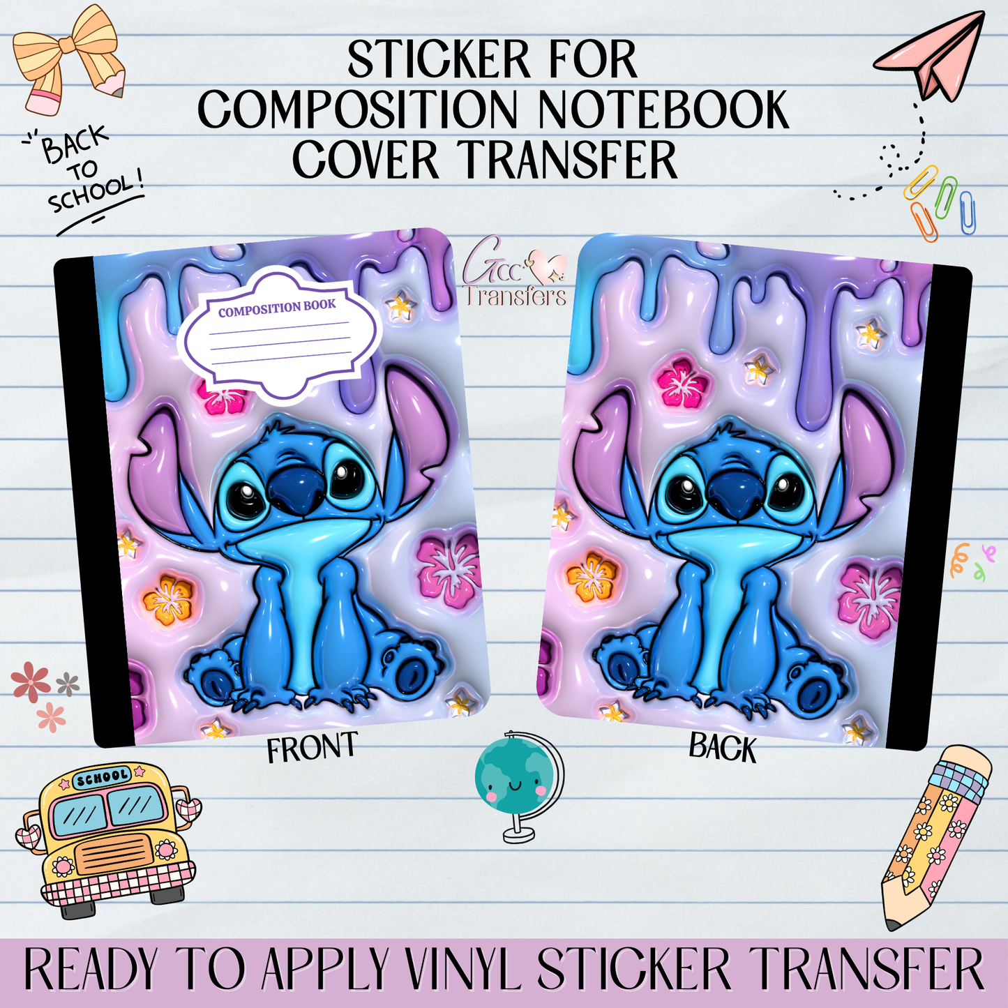 Blue Alien Flowers - Sticker for Notebook Cover
