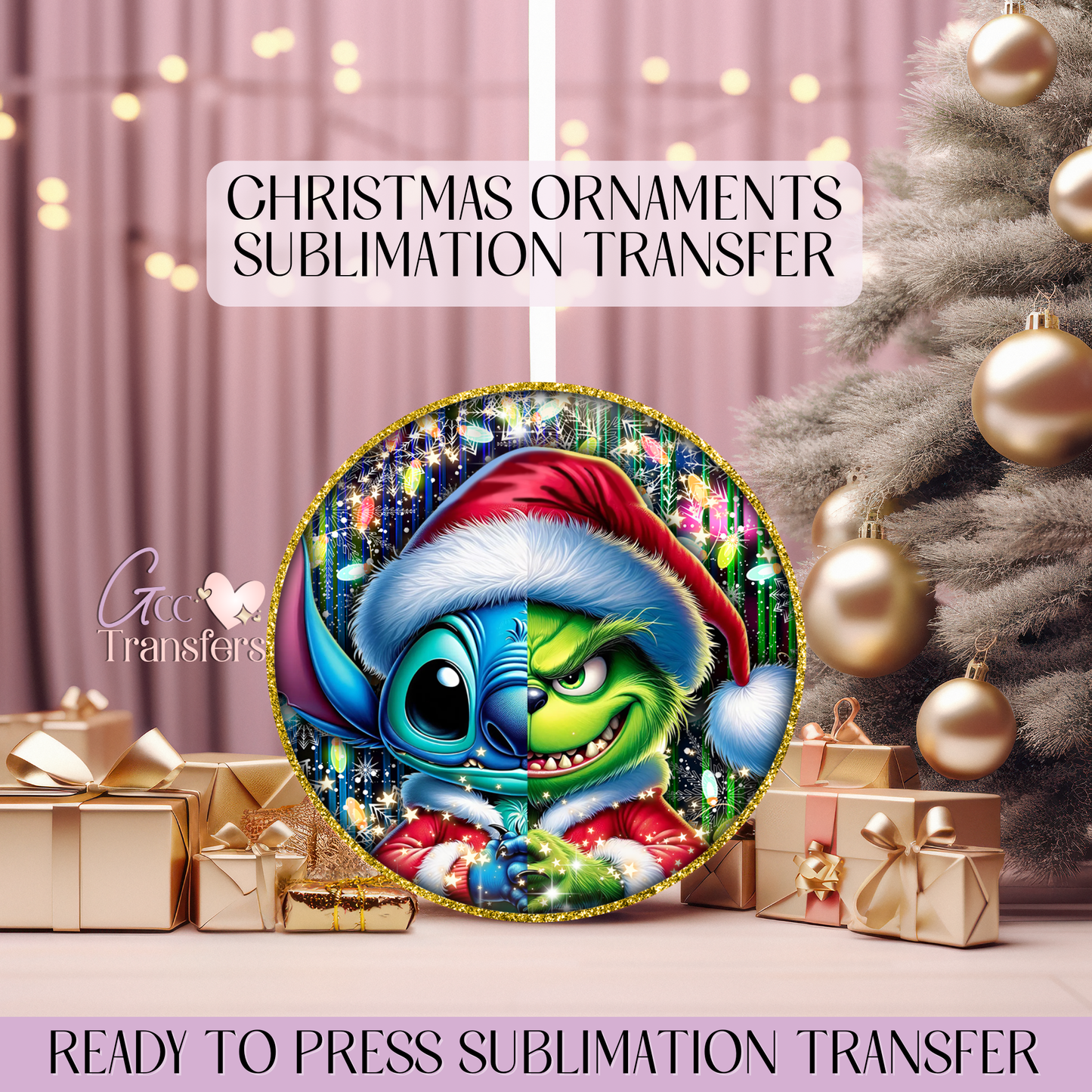 Green & Blue Character - 3" Ornament Sublimation Transfer