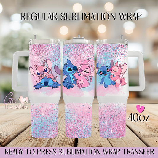 Cute Character Hugging - 40oz Regular Sublimation Wrap