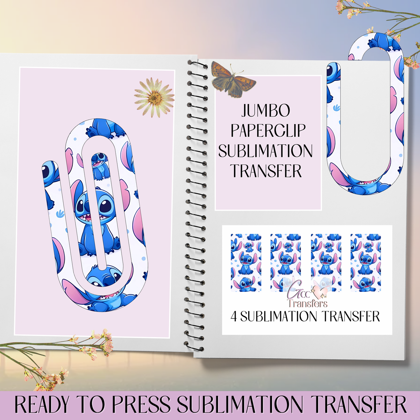 Sitting Cute Alien Character - Jumbo Paperclip Sublimation Transfer