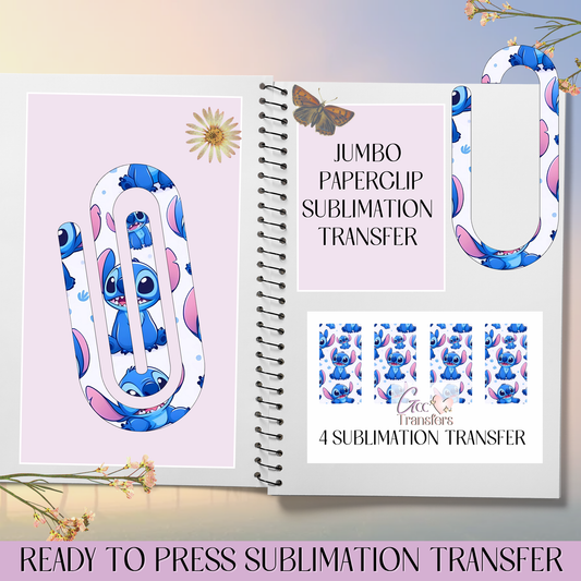 Sitting Cute Alien Character - Jumbo Paperclip Sublimation Transfer