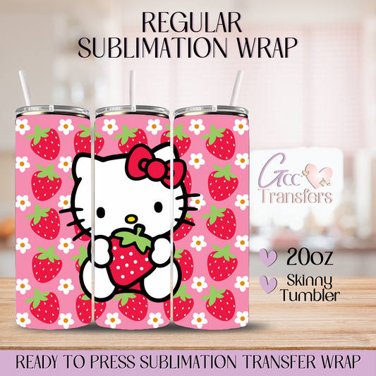 Strawberry Cat - 20oz Regular Sublimation Wrap