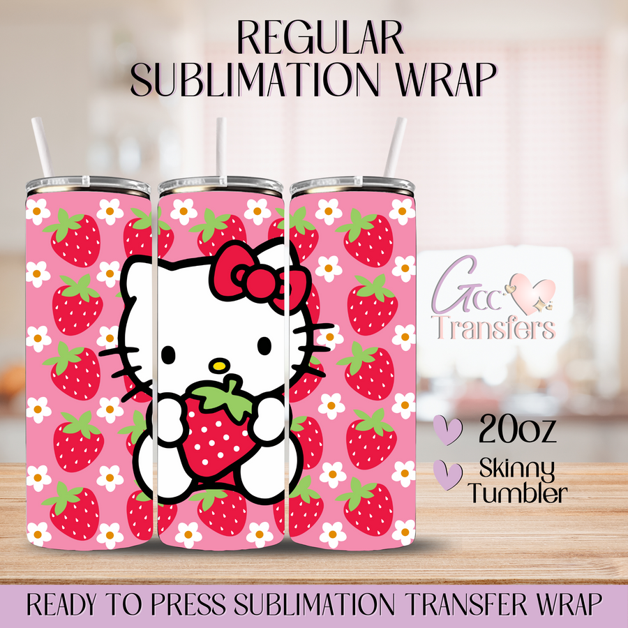 Strawberry Cat - 20oz Regular Sublimation Wrap