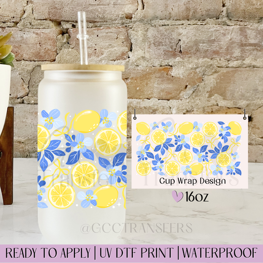 Summer Vibes Lemons - 16oz UV DTF WRAP