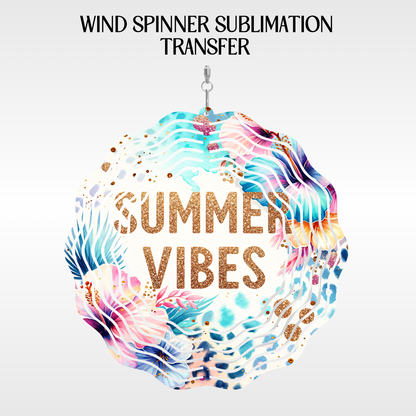 Summer Vibes - 10" Wind Spinner Set of 2 Sub. Transfer