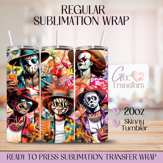 Killers Horror Summer Characters - 20oz Regular Sublimation Wrap