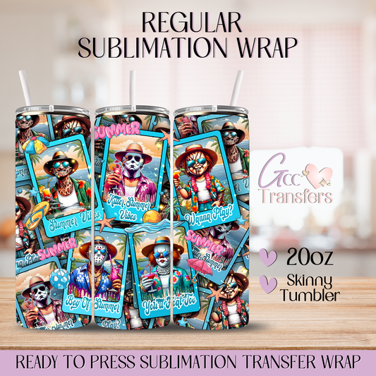 Horror Killer Summer Characters Tarot - 20oz Regular Sublimation Wrap