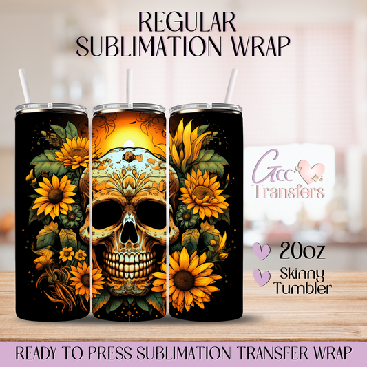 Sunflower Skull - 20oz Regular Sublimation Wrap