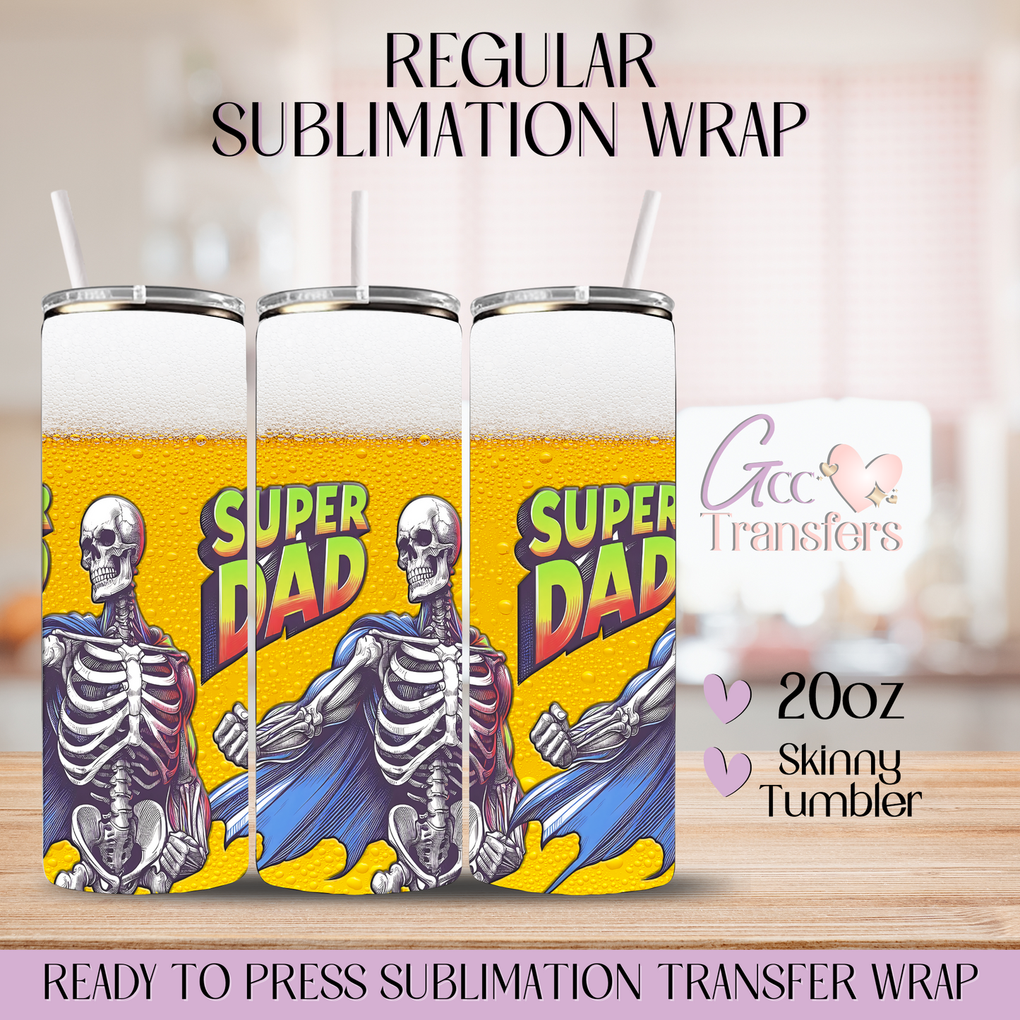 Super Dad Beer - 20oz Regular Sublimation Wrap