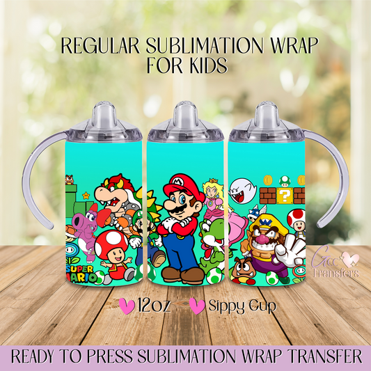 Mario and Friends - 12oz Regular Sublimation Wrap