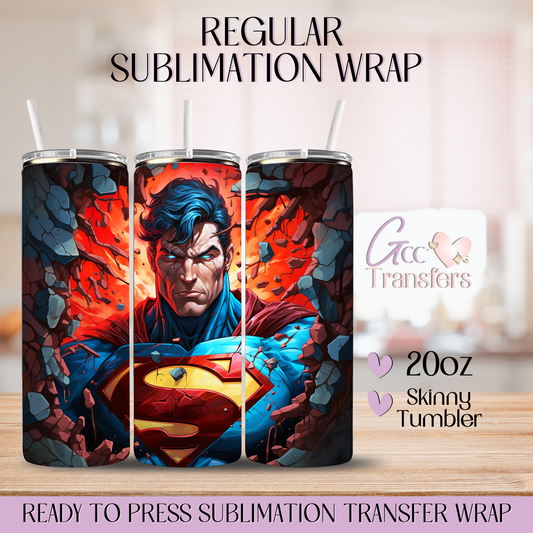 S-Man Superhero Comic - 20oz Regular Sublimation Wrap
