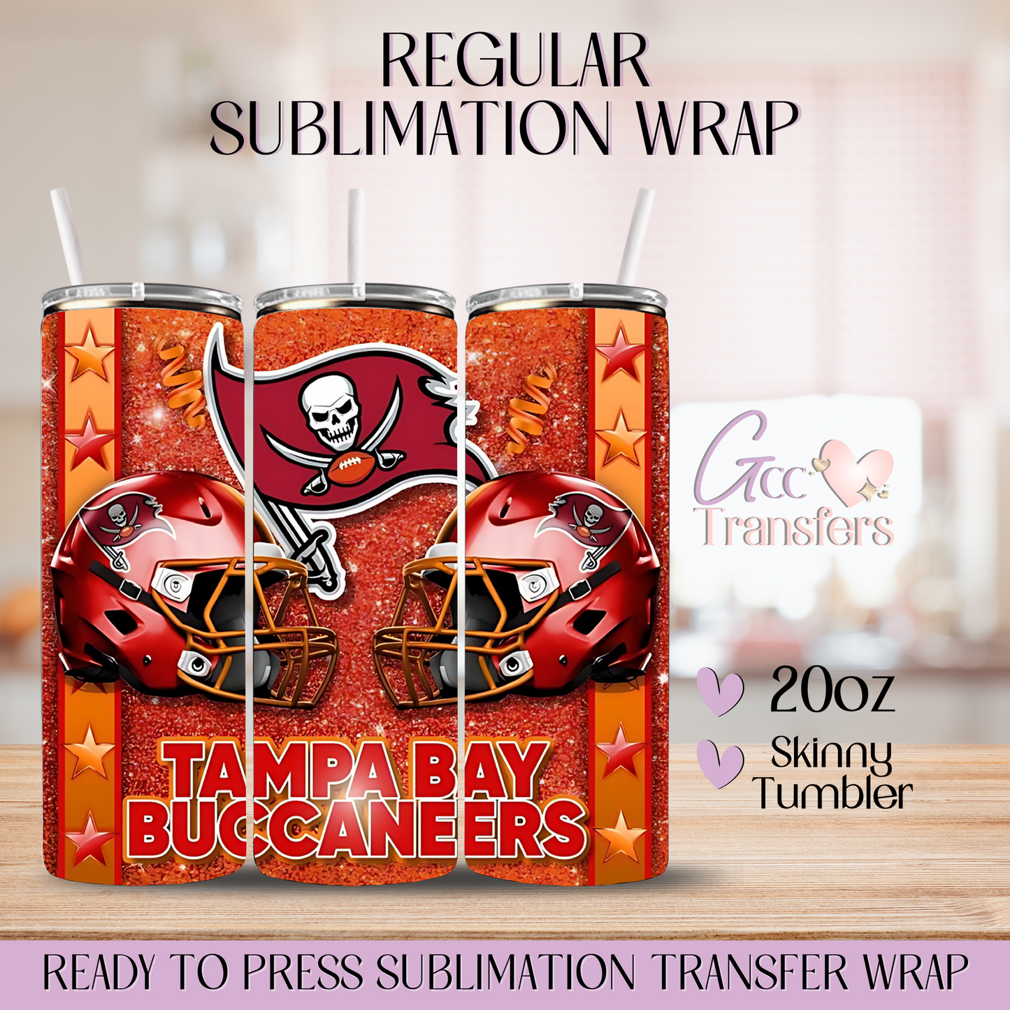 Tampa Bay Football - 20oz Regular Sublimation Wrap