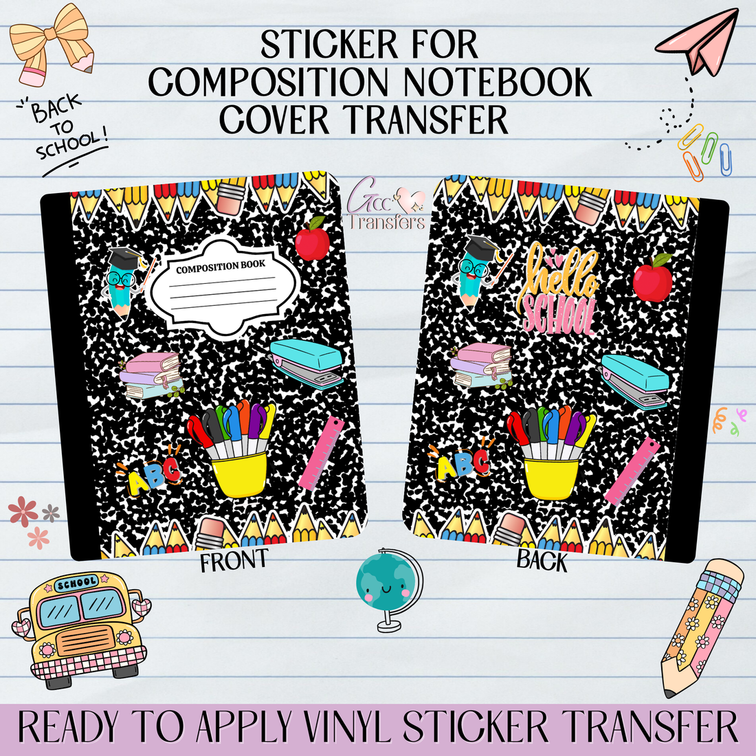 Sticker Composition Examples Teacher Composition Notebook - Sticker for Notebook Cover – GCC Transfers