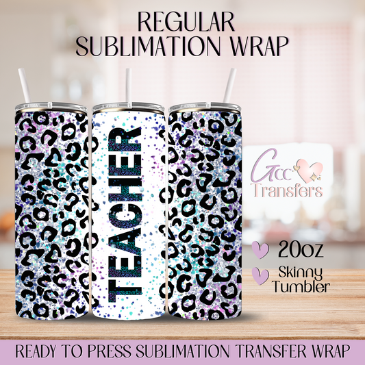 Teacher Leopard Sparkle - 20oz Regular Sublimation Wrap