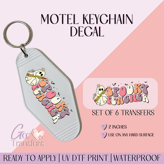 Spooky Teacher Ghost- Set of 6 (Motel Keychain UV DTF)