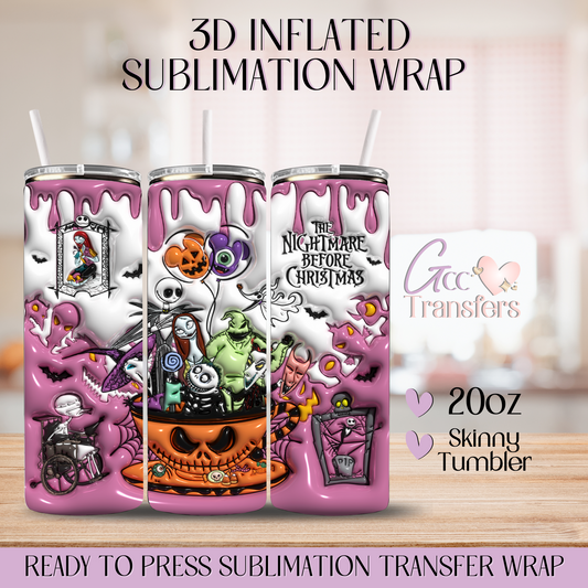 Purple The Nightmare Before Halloween Cup - 20oz 3D Inflated Sublimation Wrap