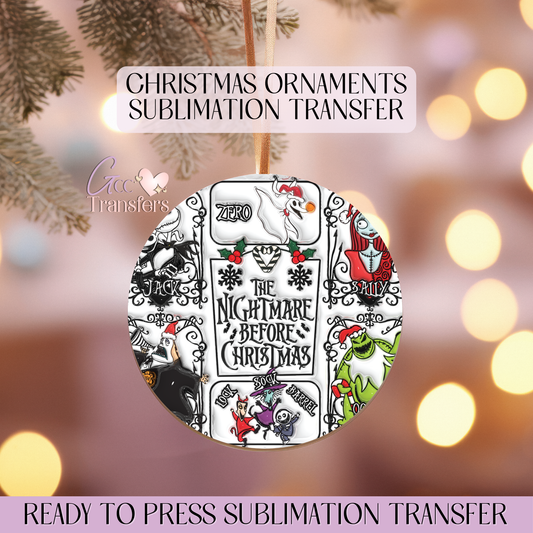 The Nightmare Names - 3" Inflated Ornament Sublimation Transfer