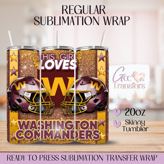 This Girl Loves Commander - 20oz Regular Sublimation Wrap