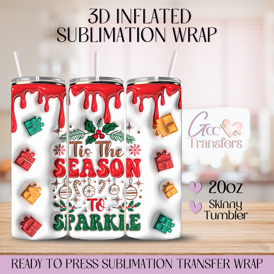 Tis the season to Sparkle - 20oz 3D Inflated Sublimation Wrap