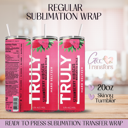 Truly Strawberry Margarita Seltzer - 20oz Regular Sublimation Wrap