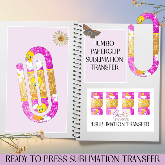 Yellow Canary Character - Jumbo Paperclip Sublimation Transfer