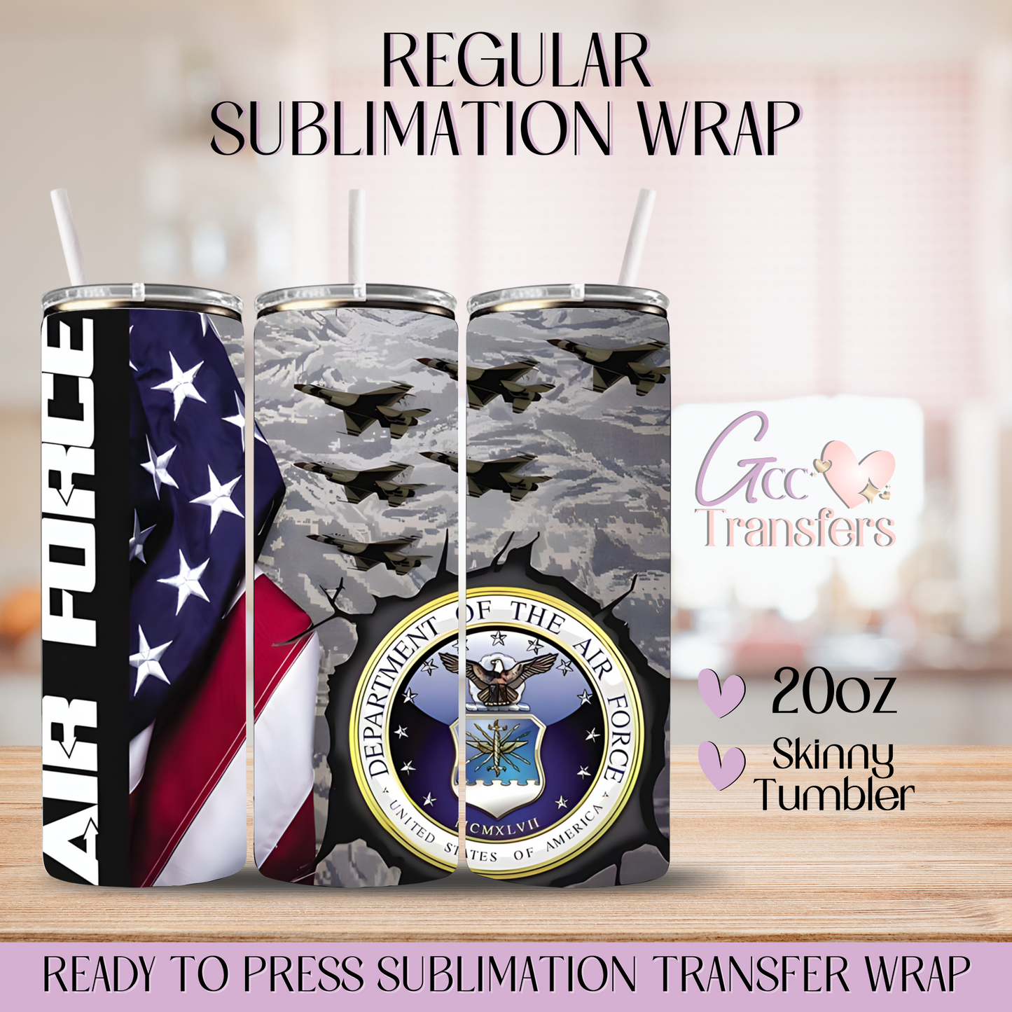 US Air Force - 20oz Regular Sublimation Wrap