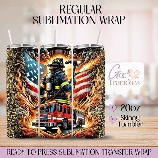 USA Firefighter - 20oz Regular Sublimation Wrap