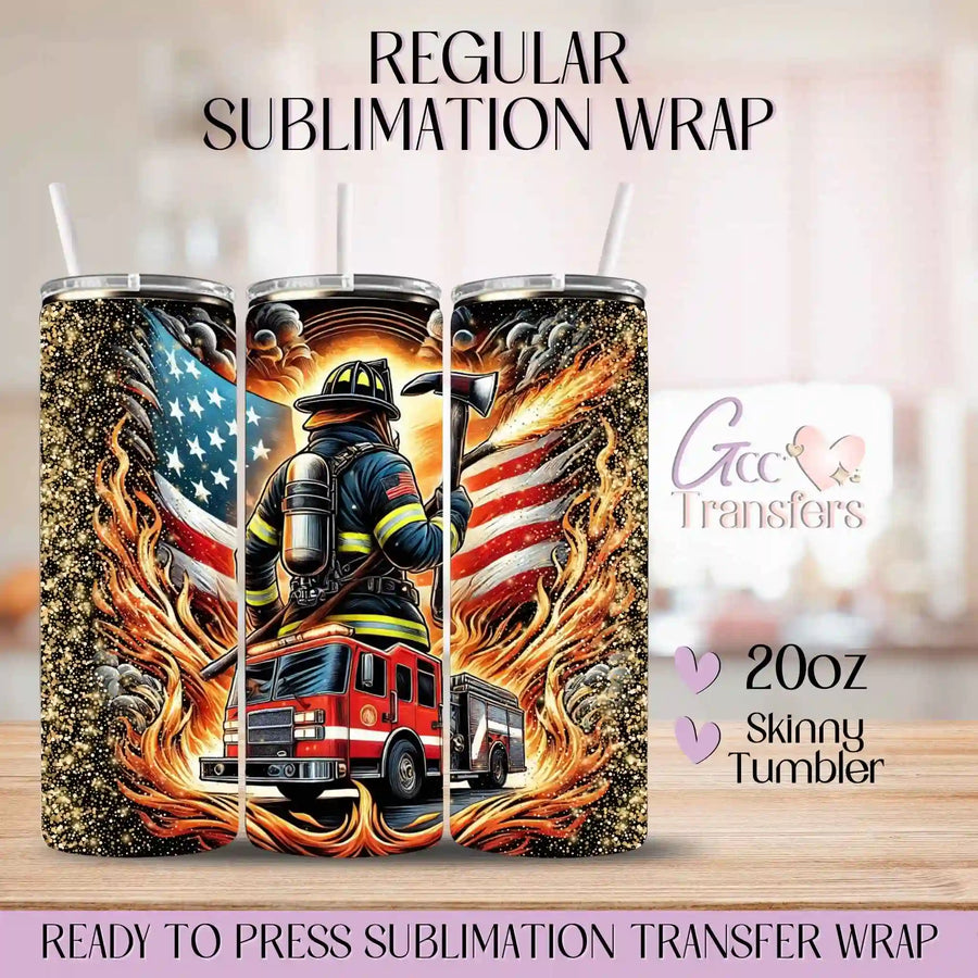 USA Firefighter - 20oz Regular Sublimation Wrap