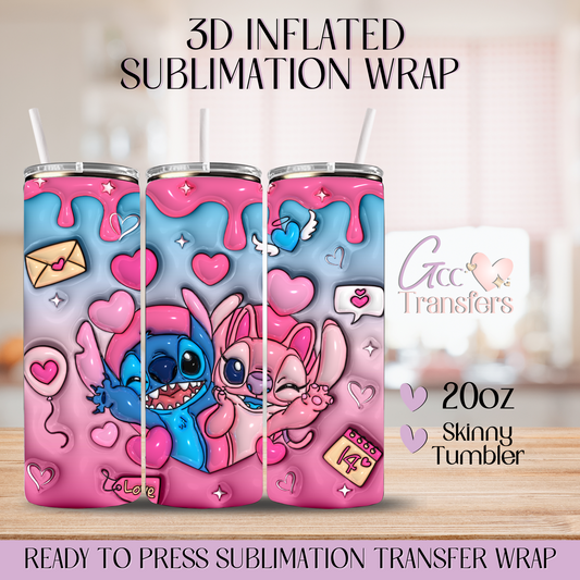 Valentine Cute Cartoons Calendar - 20oz 3D Inflated Sublimation Wrap