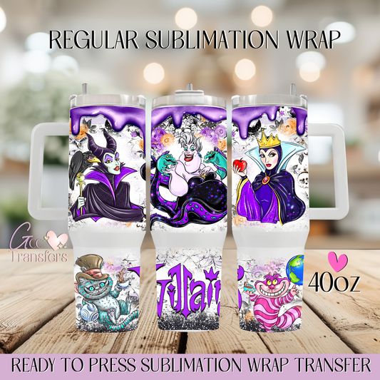 Purple Villains Halloween Dripping - 40oz Regular Sublimation Wrap
