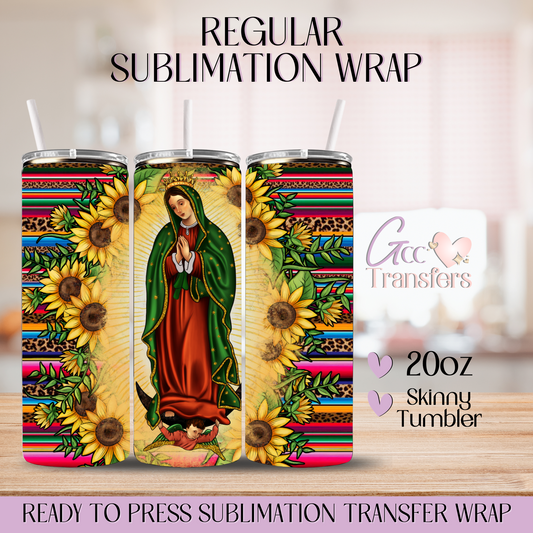 Our Lady of Guadalupe Sunflower - 20oz Regular Sublimation Wrap