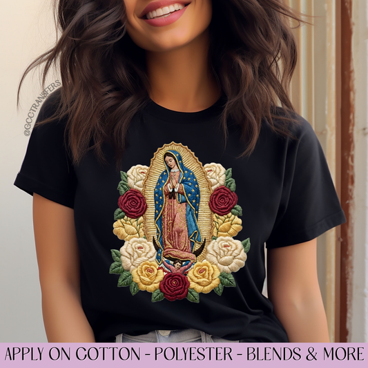 Virgen de Guadalupe Faux Yarn - Full Color DTF Transfer
