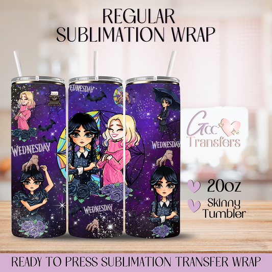 Wednesday A Cute Character - 20oz Regular Sublimation Wrap