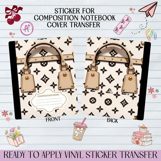 Gold White Luxury Purse - Sticker for Notebook Cover