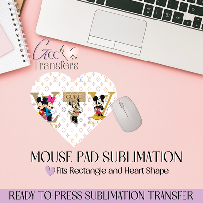 White Luxury Magic Pattern - Mouse Pad Sublimation Transfer