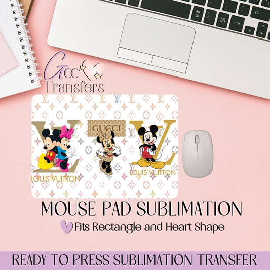 White Luxury Magic Pattern - Mouse Pad Sublimation Transfer