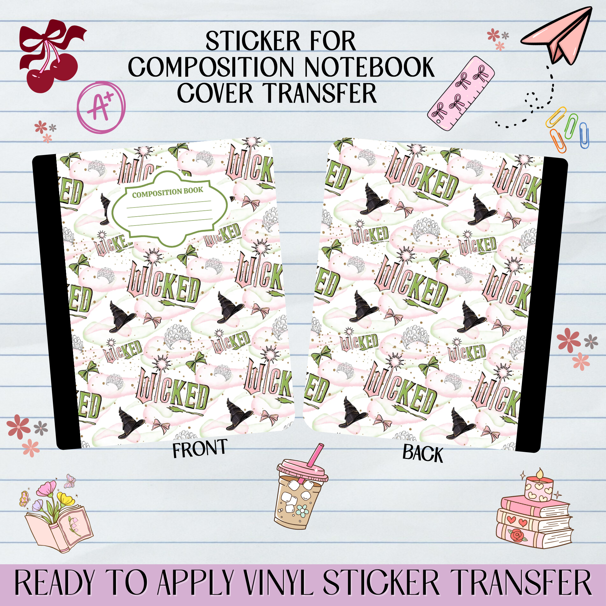 Magic Wand Wicked - Sticker for Notebook Cover – GCC Transfers