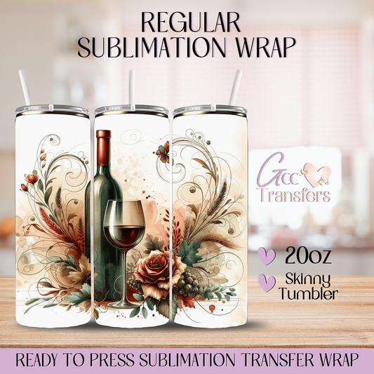 Wine Roses - 20oz Regular Sublimation Wrap