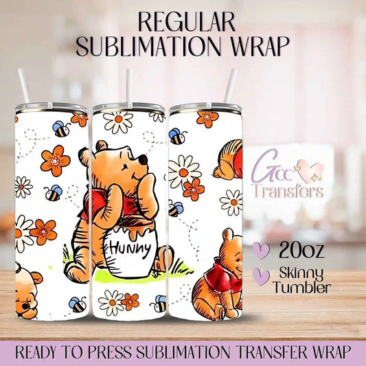 Bear Hunny & Daisies- 20oz Regular Sublimation Wrap