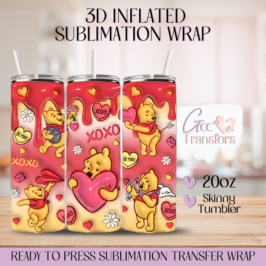 Hunny Cartoon XoXo Valentine - 20oz 3D Inflated Sublimation Wrap