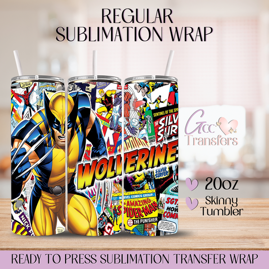 Yellow Hero Comics - 20oz Regular Sublimation Wrap