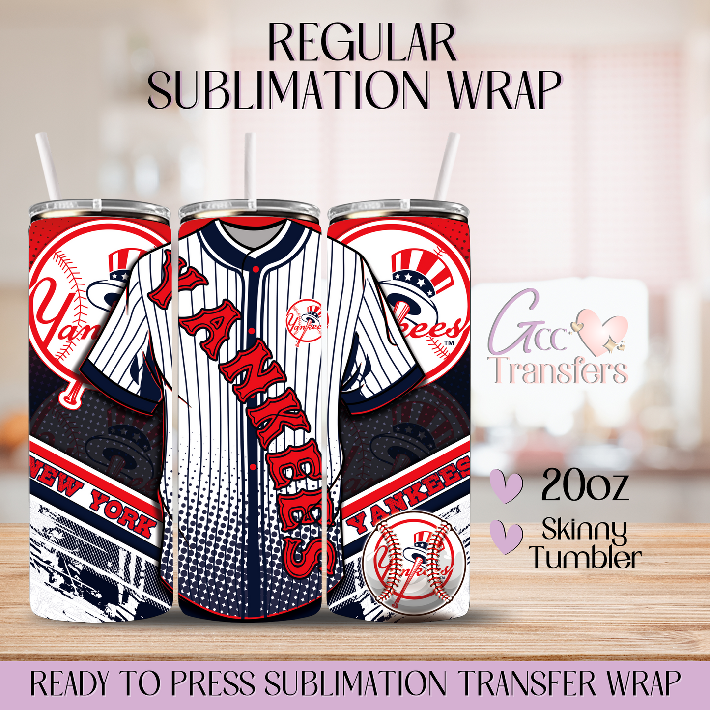 Jersey Baseball NY - 20oz Regular Sublimation Wrap