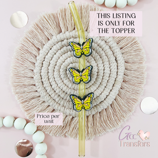Yellow Butterfly (RTS) Straw Topper