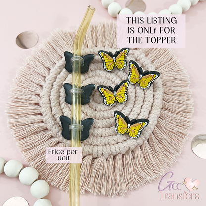 Yellow Butterfly (RTS) Straw Topper