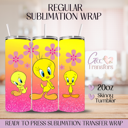 Yellow Canary Cartoon - 20oz Regular Sublimation Wrap