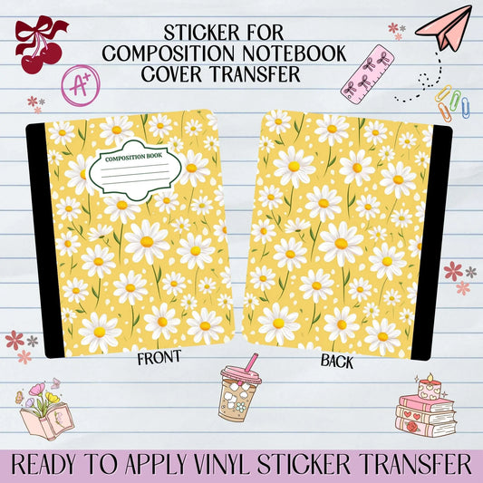 Yellow Daisy Sticker for Notebook Cover