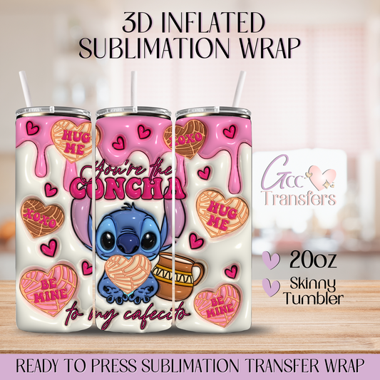 You're The Concha to My Cafecito - 20oz 3D Inflated Sublimation Wrap