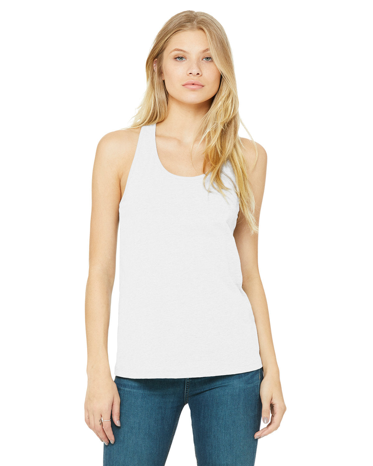 White - B6008 Bella+Canvas Ladies' Jersey Racerback Tank