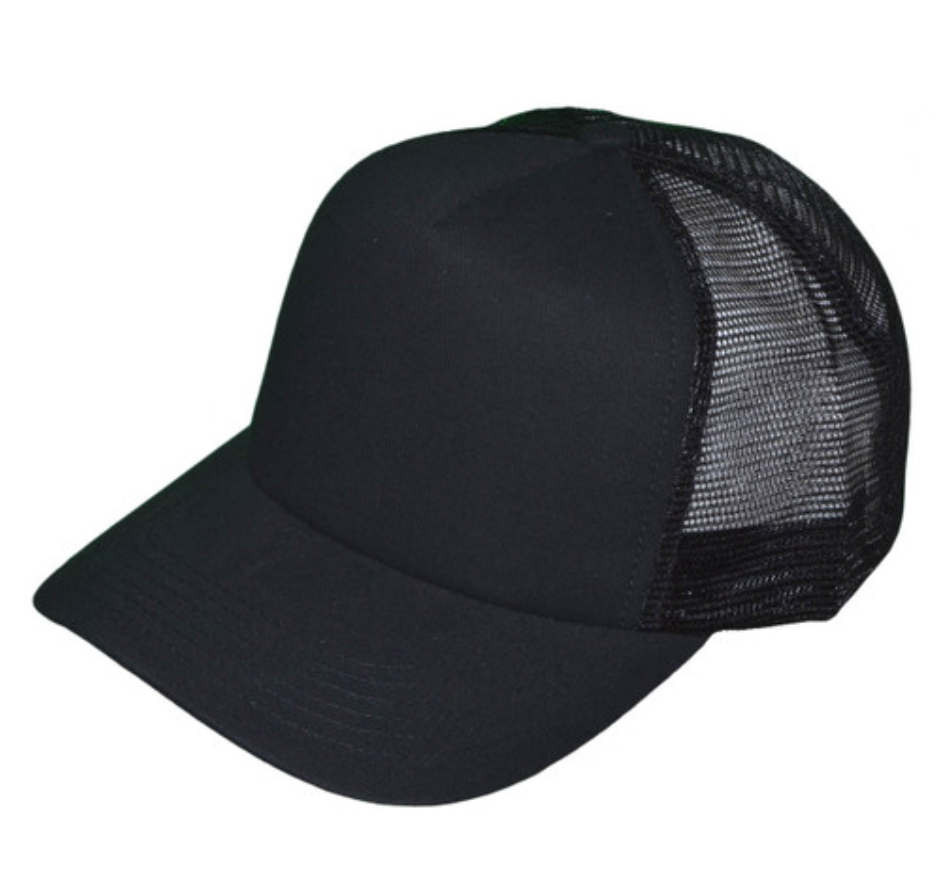 Black - 5 Panel Cotton Foam Trucker Hats